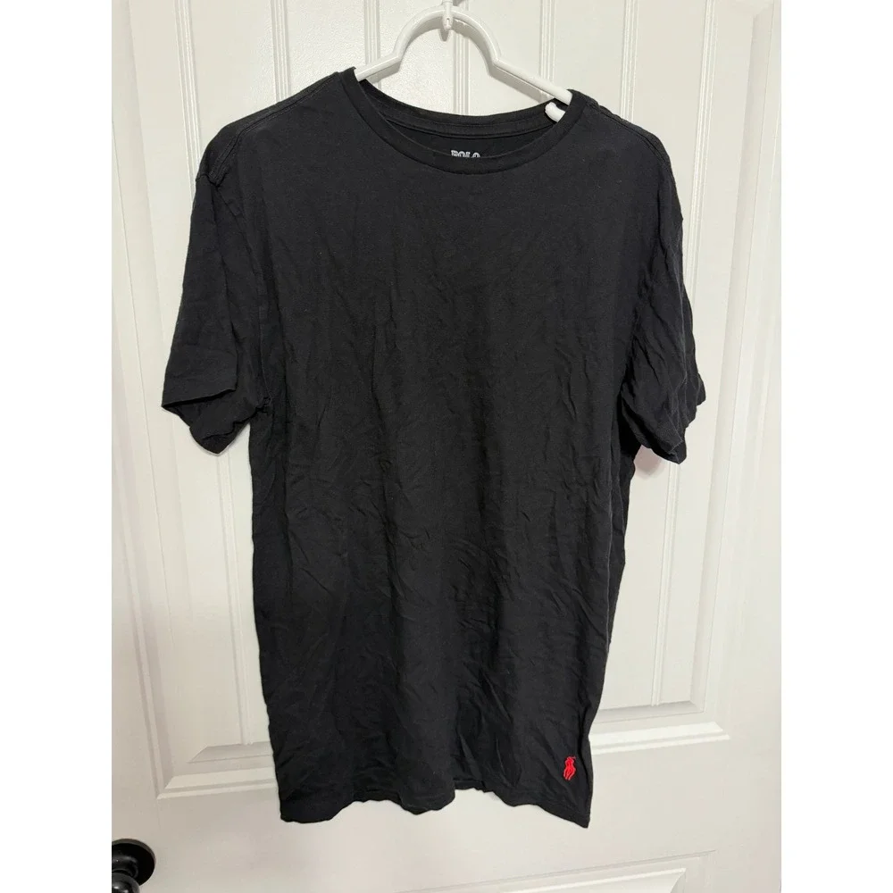 Polo Ralph Lauren T-Shirt Mens XL Slim Fit Black Short Sleeve Red Pony EUC